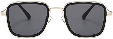 Кабир Сингх парна пънк Квадратни очила Мъжки Слънчеви очила-Авиатори UV400
