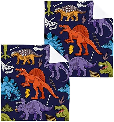 Комплект Кърпички За миене на съдове с Динозаври Дивата Природа, 12x12 инча, 6 Опаковки, Впитывающее Памучни