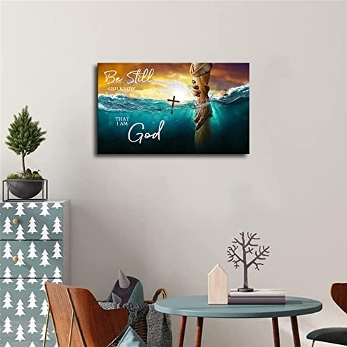 Ръката на Бог, на Исус се Простира До Вода Плакат Платно Картина Печат на Стенно Изкуство Модерен Клас Кухня, Спалня