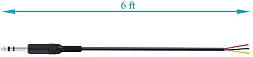 Fancasee (6 фута) Замяна 6,35 мм Щепсела на гола носа и горната част проводник С Отворен край, TRS 3 Щифта Стерео