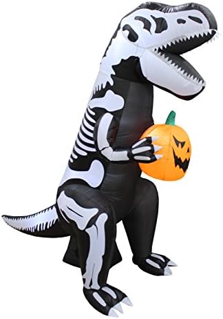Надуваем Скелет на Динозавър Тираннозавра Тираннозавра T-Rex е с височина 6 Метра, на Хелоуин с Осветление във формата на Тиква, Надувное Украса за парти на Открито, Д?