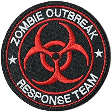 WinKitor 3 БР Групата за бързо реагиране на Избухване на Зомби, Тактически Ленти За Морал, на Бродирани Закопчалка-Кука-Контур, Икона, Военна Емблема