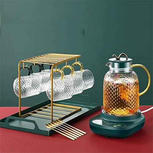 SDFGH Топлоустойчива Стъклена Кана с цветен Модел, Електрически Нагревателен Набор от Билков чай, Определени за варене на