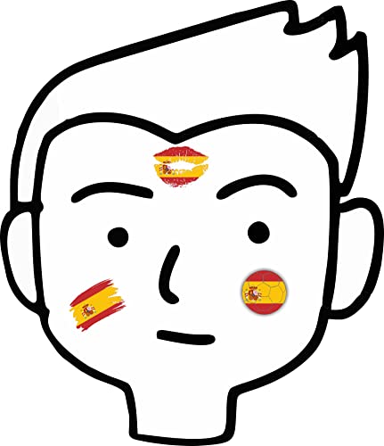 Серия Меми Womaha 40 Листа Временни Татуировки Флаг на Испания за Детски Футболен Лице 1 брой