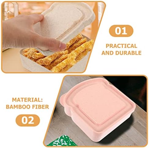 BESTonZON 3 бр. Контейнери за Сандвичи Кутия За Съхранение на Продукти Кутия За Сандвичи във Формата На Филийки Кутия