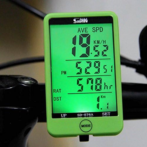 Нов Водоустойчив Цифров LCD Компютърен Цикъл на Велосипед МТВ Скоростомер, Километраж - Зелен