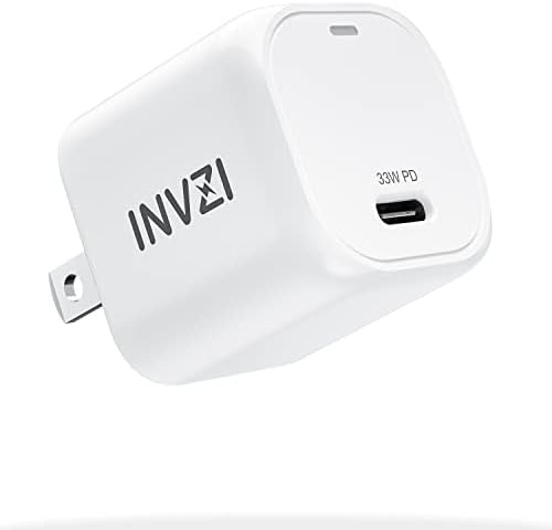 Зарядно устройство INVZI USB C мощност 30 W, Стенно зарядно устройство GaN II C USB за iPhone 14 Pro Max, iPhone