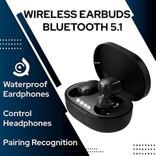 Безжични Bluetooth слушалки 5.1 in Ear Леки слушалки С вграден микрофон, ipx4 водоустойчив, вълнуващ звук премиум-клас, връзка на големи разстояния Слушалка със зарядно калъф