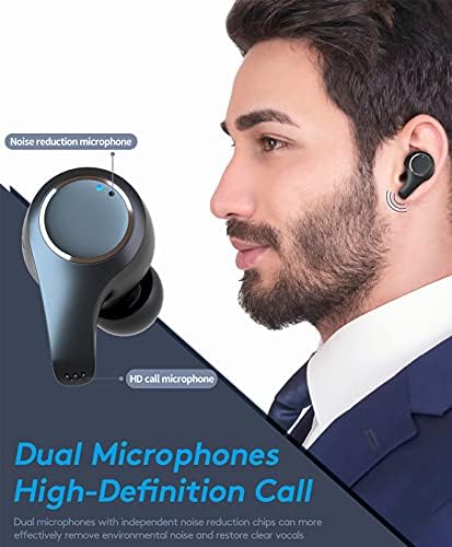 Безжични слушалки Xmythorig True, слушалки, Bluetooth 5.0 с 4 микрофона на слушалките с шумопотискане ENC за ясни разговори, стерео слушалки, Hi-Fi, с дълбоки бас, водоустойчив IPX6 за ?