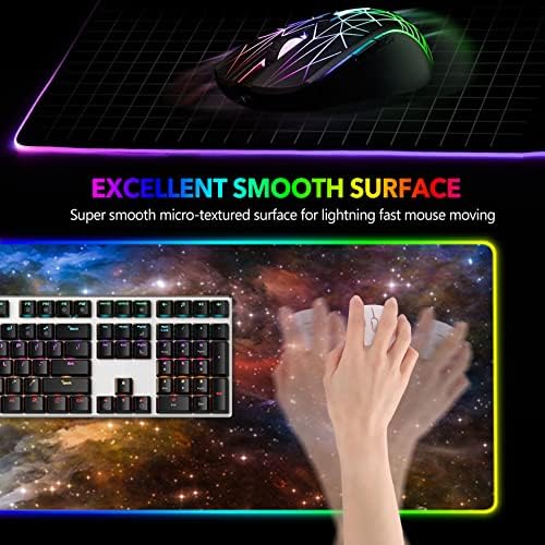 AIMSA Голяма Игри Подложка за мишка RGB, клавиатура, led Подложка за мишка, увеличаване на размера на 35,4 x 15,8 см, Нескользящая