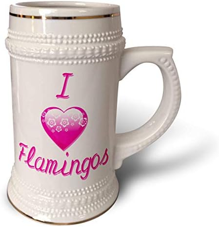 3. Чаша Pretty Pink Flowery I Love Flamigos - Stein, 18 мл, 22 грама, Бяла