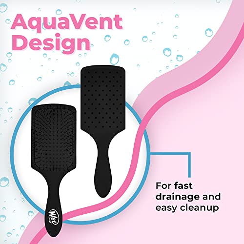 Четка за коса Wet Brush Paddle Detangler, черно - Влажна или суха четка за коса, за жени, мъже и деца - Премахва