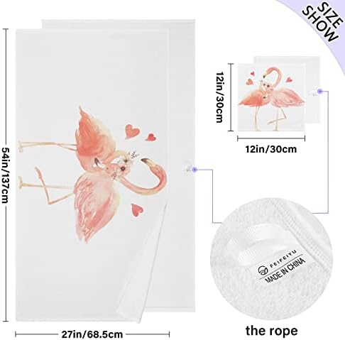 Комплект Хавлиени Кърпи Flamingos Памучни Хавлиени Кърпи за Баня, Комплект Памучни кърпи от 2 теми 1 кърпи