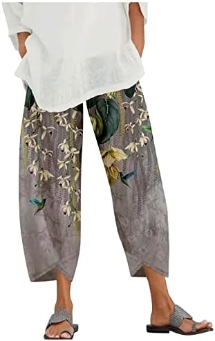 HonpraD Широки панталони капри за жени, ежедневни летни удобни работни панталони, дамски модни улични тънки панталони с принтом