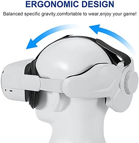 Регулируема глава каишка Rumbloo за Oculus Quest 2, Смяна на елита каишка с подложка за слуха, Удобно Защитно лента за глава За намаляване на стреса