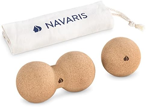Набор от корк масажни ролери топки Navaris (3 броя) - Включва Пробковый Арахисовый валяк, Пробковый Масажна топка, Пробковый
