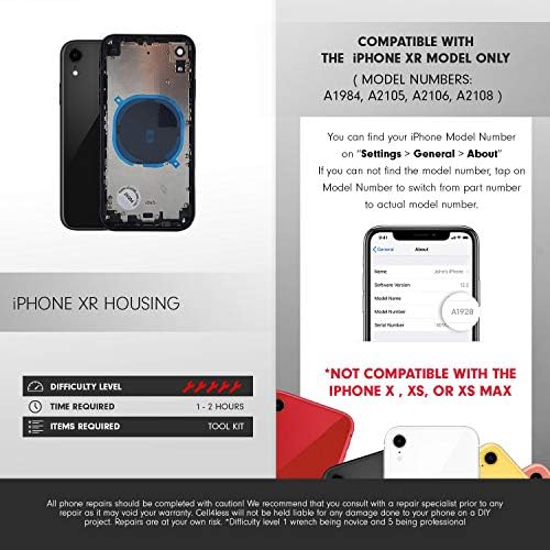 Безкамерный Мидфрейм, съвместим с модели iPhone XR - Без компоненти или безжично зарядно устройство панел (продукт