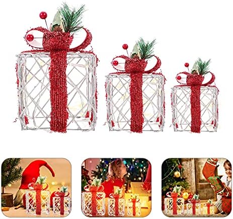 SOLUSTRE Коледни Декоративни Светлинни Струни Творчески 3 Подаръчни Кутии Атмосферни Лампа String