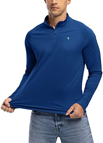 TBMPOY, Мъжки Пуловер с цип 1/4, UPF 50 +, Слънчеви Ризи с дълъг ръкав, Лека Спортна Риза За Предпазване От