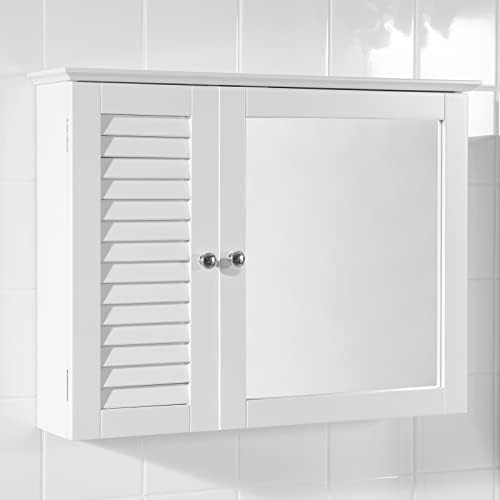 Haotian FRG231-W, Бял Стенен Кухненски Шкаф за Баня, Шкаф за съхранение в Гаража или Пералнята, Бяла Рафтове, Шкаф