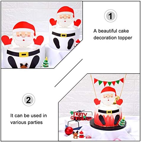 LIOOBO 6 Комплекта Креативни Картички-Вложки във формата На Дядо Коледа, Топперы За Торта за Рожден Ден, Коледни
