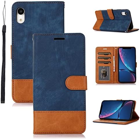 Защитно кобур, Съвместима с калъф iPhone XR, една Чанта-портфейл от изкуствена кожа, Отделения за карти, Магнитна