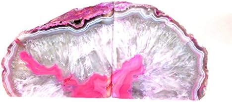 Zentron Crystal Collection-Голямата Двойка на Каботажните за книги от полиран Ахат (лилав цвят)
