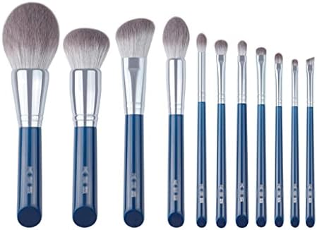 SDGH синьо небе, 11 бр. комплект четки за грим от супер меки влакна, качествени козметични дръжки за лице и очи