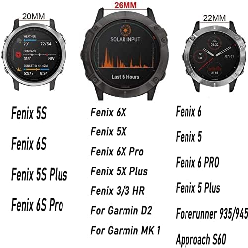 SKM 26 20 22 ММ Силикон быстросъемный каишка за часовник Каишка за Garmin Fenix 6X 7X Watch Easyfit Каишка на китката (Цвят: червен, размер: Forerunner 935 945)