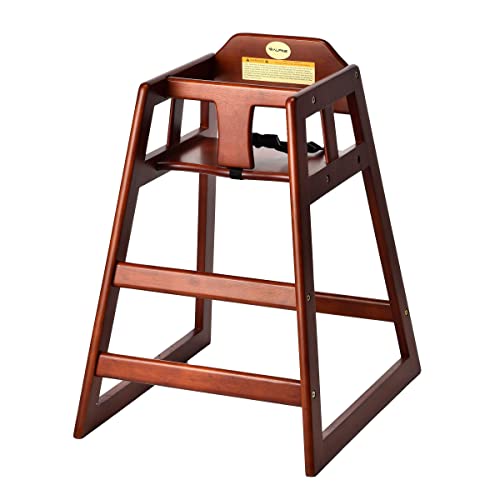 Дървени детско столче за хранене на Alpine Industries - Готов за монтаж на детско столче за хранене с обезопасителни колани