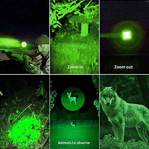 YZYOE Акумулаторна батерия зелен фенер за лов, фенер за лов на койот, фенер за лов на хищници, ловни фенери,