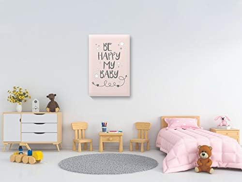 Детска Стая Платно Стенно Изкуство Be My Happy Baby Pink Начало Декор Щампи 32 x 40 БЕЗ РАМКА