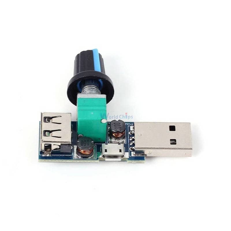 USB Вентилатор Безстепенно Регулатор на Скоростта Модул Регулатор за постоянен ток от 4-12 до 2,5-8 В 5 W Конектор USB A Micro USB Адаптер Потенциометър