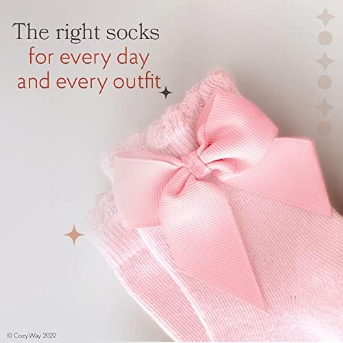 Чорапи до Коляното CozyWay За Новородени Бебета и Момичета, 5 Опаковки, Униформи С волани, Дълги Чорапи