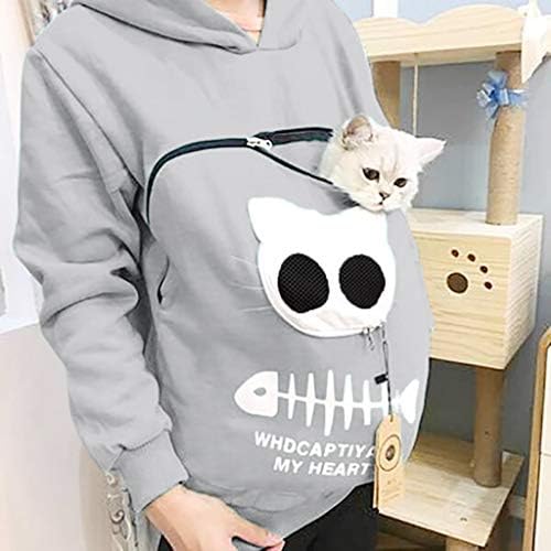 Пуловери, блузи, hoody с качулка, блуза с изображение на животно котка, дишащи дамски чанта, дамска блуза,