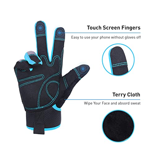 Предпазни работни ръкавици FACELANDY за мъже, ултра-леки Градински Ръкавици за Механик-водача със сензорен