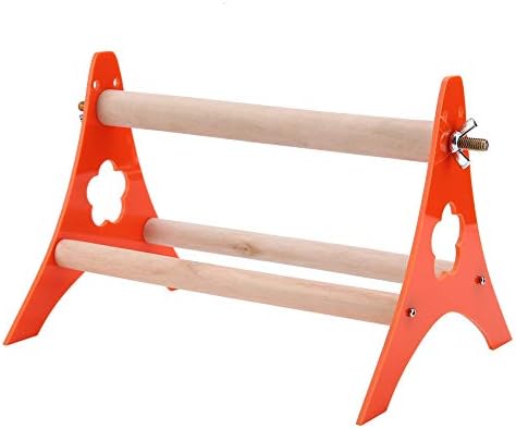 ELAZAYA Оранжеви Дървени Играчки-Статив Здрава и Устойчива Настолна Играчка за Еднократна употреба и Издръжливост за Папагал Голям Размер