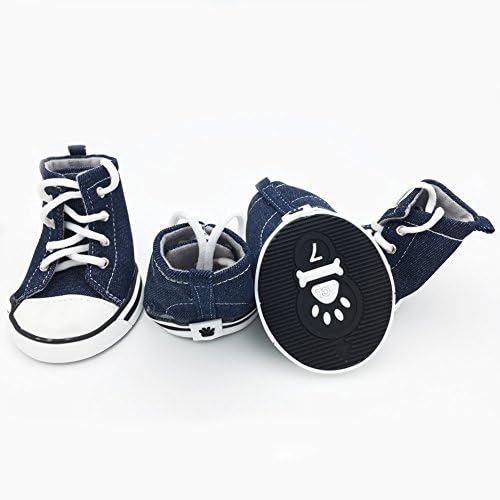 PETFAVORITES/ Спортни обувки за прекрасната кученца и кучета, Сини Парусиновые обувки за кучета дантела, Нескользящие