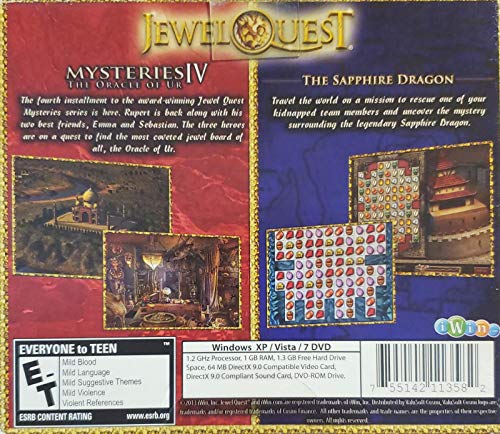 Игри набор от Jewel Quest 2 син сапфир dragon + Оракул Наздраве (компютърна видео игра)