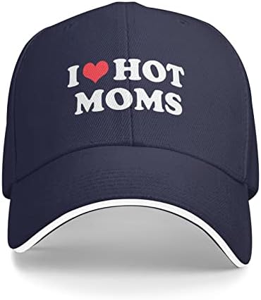 I Love Hot Moms Casquette Слънчеви Шапки S Риболовна Шапка Дамски Шапка Възстановяване На Предишното Положение Шапка За Татко