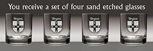 Чаши за вино-превключи ключове с ирландския на стопанските Брайънт - Комплект от 4-те (Гравиране пясък)
