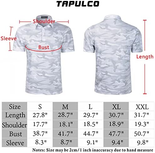 Мъжки бързо съхнещи Риза с къси ръкави TAPULCO С Камуфляжным Модел, Спортни Леки, Дишащи Ежедневни Тениски За Голф
