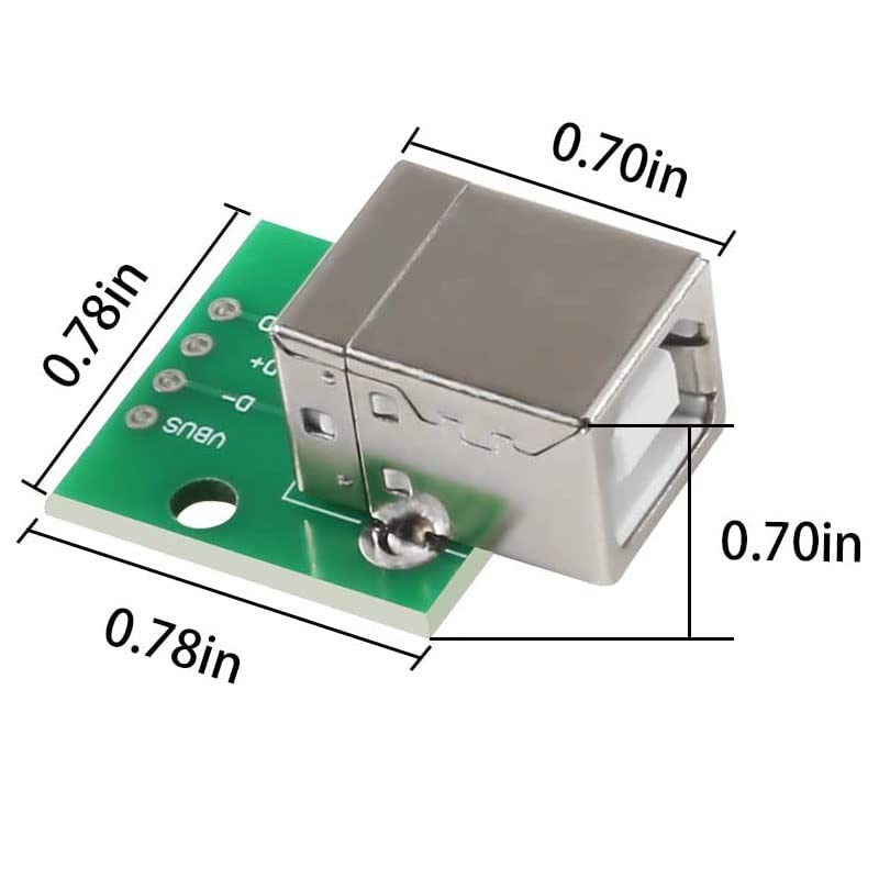AIMPGSTL 5 бр. Конектор Направи си сам/Mini Micro USB за DIP-адаптер 2.54 мм 5pin Конектор-конектор Тип B USB2.0 Женски Конвертор на печатни платки USB 3.0
