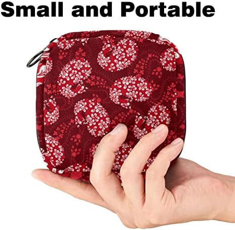 Червена Чанта за Съхранение на Цветя Кашу, Чанта За Съхранение на Хигиенни Кърпички, Пътна Чанта За Събиране