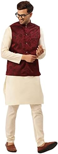 Кленовая дрехи Мъжки Индийски яке Неру Традиционен Жилетка Жилетка