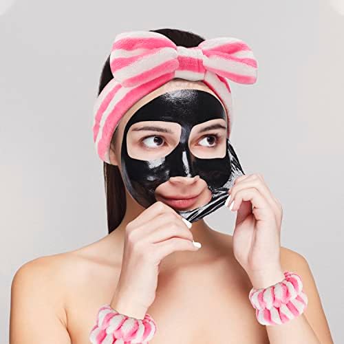 SuPoo 12 бр. спа-гривни за измиване на лицето, спа превръзка на главата и набор от маншети