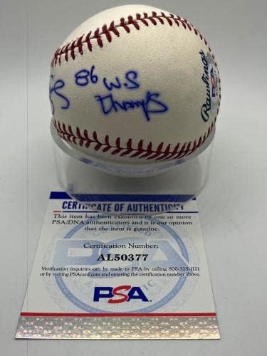 Дарил Строберри 86 WS Champs Метс Подписа Автограф OMLB Baseball PSA DNA * 77 - Бейзболни топки с автографи