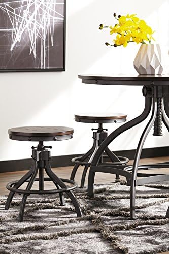Корпоративна дизайн от Ашли Odium маса за Хранене, набиране на височина с плота от 5 теми, включва маса и 4 Продуктова стола, Изкуствено дърво, кафяв