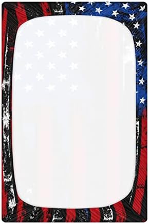 ALAZA Гръндж на САЩ, Американския Флаг, Кърпи за Яслите, Чаршаф за Люлка за Момчета и Момичета, Стандартен Размер 52x28