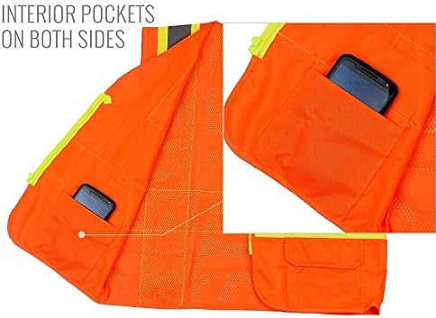 (Комплект от 5) Двуцветен жилетка повишена видимост Troy Safety 9811 със светлоотразителни ивици и джобове